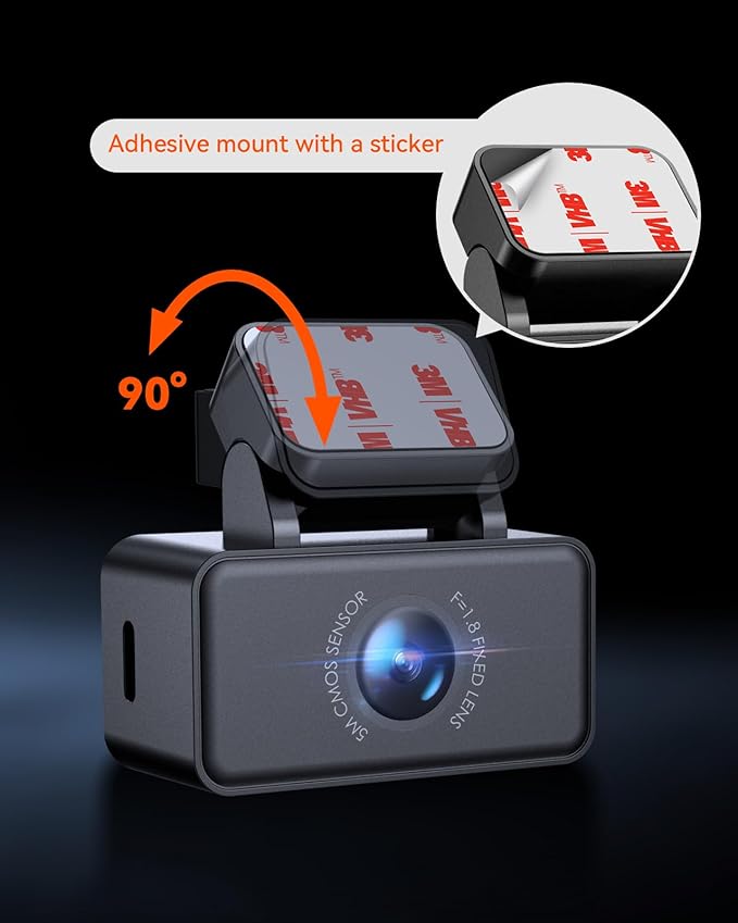 Vantrue E360, E2 2.7K Adjustable Rear Camera with 20ft Cable, WDR, Super Night Vision, Fit for Most Cars SUV, Pickup, Truck, Jeeps Minivan and Sedans
