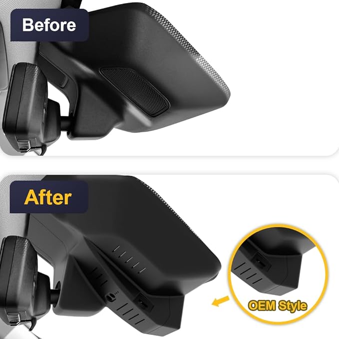 Fitcamx Front 2K+Rear 1080P 4K Dash Cam Adapts for Jeep Grand Cherokee 2023-2025 L 4XE (HD2-0513), OEM Style, Dual HD Video, Built-in WiFi & APP, Loop Recording, G-Sensor, Easy to Set, 64GB Card