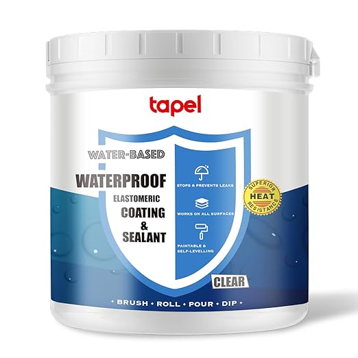 CrystalClear 500% Elastic Waterproof Coating - 18oz - Self-Leveling Liquid Rubber Sealant for Roofs/Pools/Bathrooms - UV-Resistant & -40°F to 300°F - Professional Leak Repair