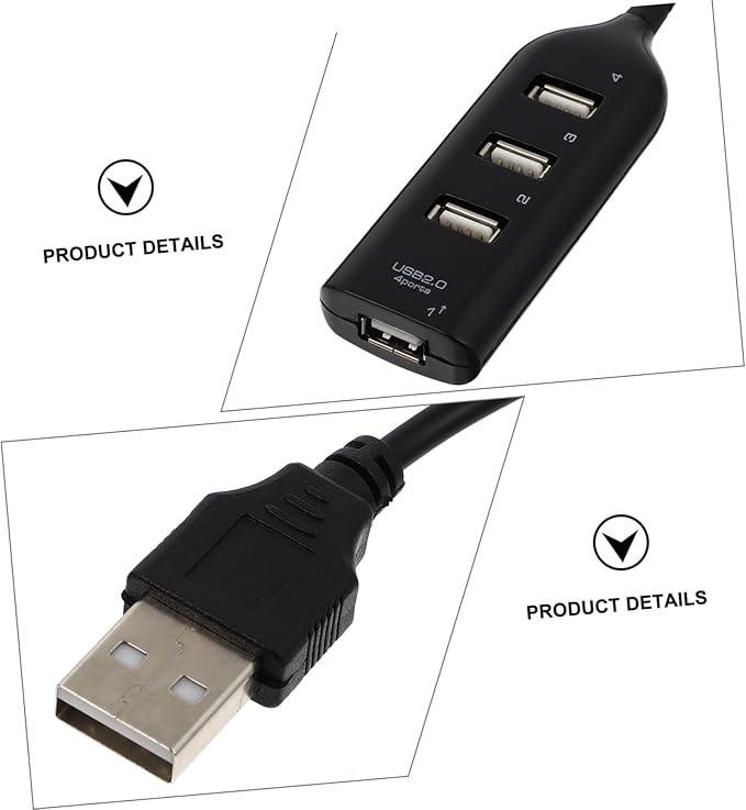 Angoily 1Pc USB Hub Port USB Splitter Portable USB Expander for Laptop High Speed Data Transfer Compatible with Keyboard Mouse Tv USB Hub for Extra Ports