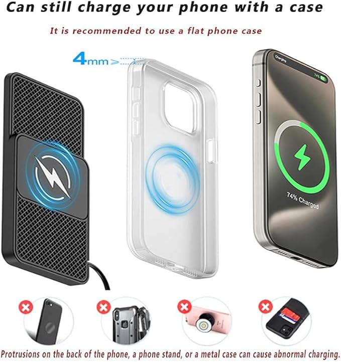 Car Wireless Charger Pad for Land Rover Range Rover Evoque 2012-2025,Fast Wireless Phone Charger Cell Phone Cordless Charging Mat Magnetic Charging Pad Interior Accessories,B Type-C Plug
