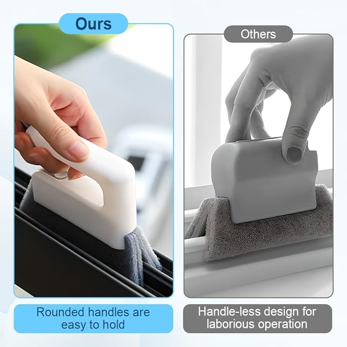 Magic Window Track Cleaner, 2026 Upgraded Handheld Cleaning Brush Set, Creative Cleaner Brushes Tools for Window lides Gaps, Sliding Door Track, Tile Lines Shutter Car Vents (3pcs Grey)