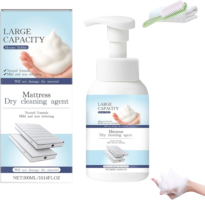 Powerful Mattress Dry Cleaning Foam, Mattress Cleaner and Stain Remover, No-Scrub Fabric Spot Remover for Yellow Stain, Blood, Wine, Coffee & Cosmetics on Mattress, Couch, Clothes, Car Seat& Rugs (1)