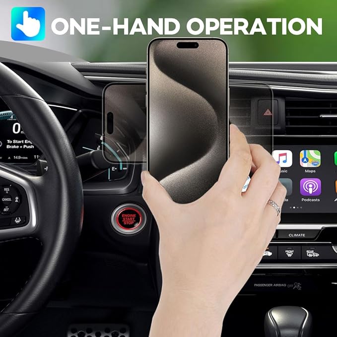 Compatible with Mag Safe Car Mount Dashboard Magnetic 360° Adjustable Phone Holder Soft Rubber Front Compatible with iPhone 16/15/ 14/13/ 12/ Pro/Pro Max No Metal Plate Needed Since 2021