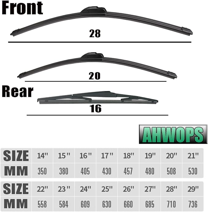 3 Wiper Front and Rear Wiper Blades for Toyota Sienna 2011-2021, OE Original Style (28″/20″ Front/16″ Rear) For My Car