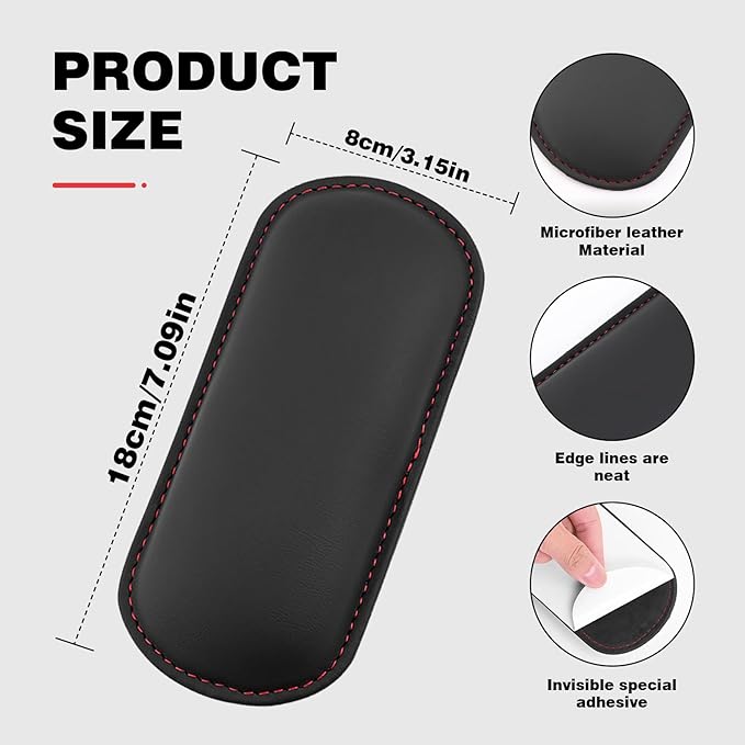 2 PCS Elbow Pads Arm Rest for Car, Soft Leather Memory Foam Car Knee Cushion, Universal Automotive Center Console Cushion Pad for Knee Leg Elbow (Black)