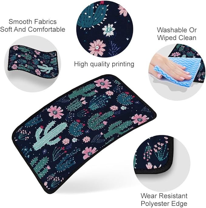 1pc Center Console Armrest Cover Pad 12.6x7.5 inch Cactus Neoprene Car Armrest Cushion Waterproof Armrests Seat Box Cover Protector for Universal Cars Vehicles SUVs