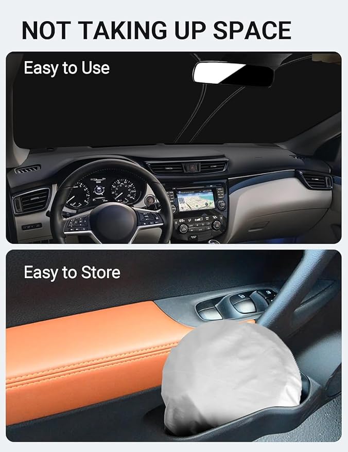 Proadsy 2026 Upgrade Front Windshield Sun Shade Foldable Sun Visor Protector Custom Sunshade Fit for 2014-2020 Nissan Rogue Accessories