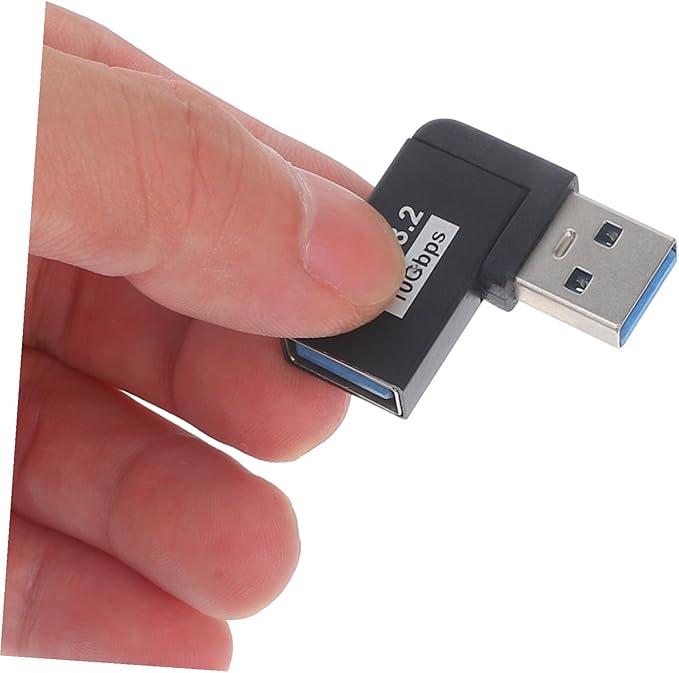 2pcs USB Male to Female Angled Adapter Upward Bending Connector for Laptops High Hardness USB Extender with Space-Saving Design Compatible with Various Devices