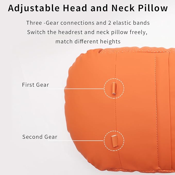 2 Pcs Car Headrest Neck Pillow for Driving,Premium Skin-Feeling Napa Leather Soft and Comfortable Headrest,Two Gears of Height Adjustment Car Seat Headrest Pillow Car Interior Accessories