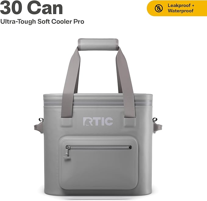 RTIC 30 Can Ultra-Tough Soft Cooler Pro, Insulated, Waterproof, Leak Proof, Portable Floating Bag for Beverage, Drink, Lunch, Outdoor, Beach, Car,Camping, Picnic, Fishing, Boat