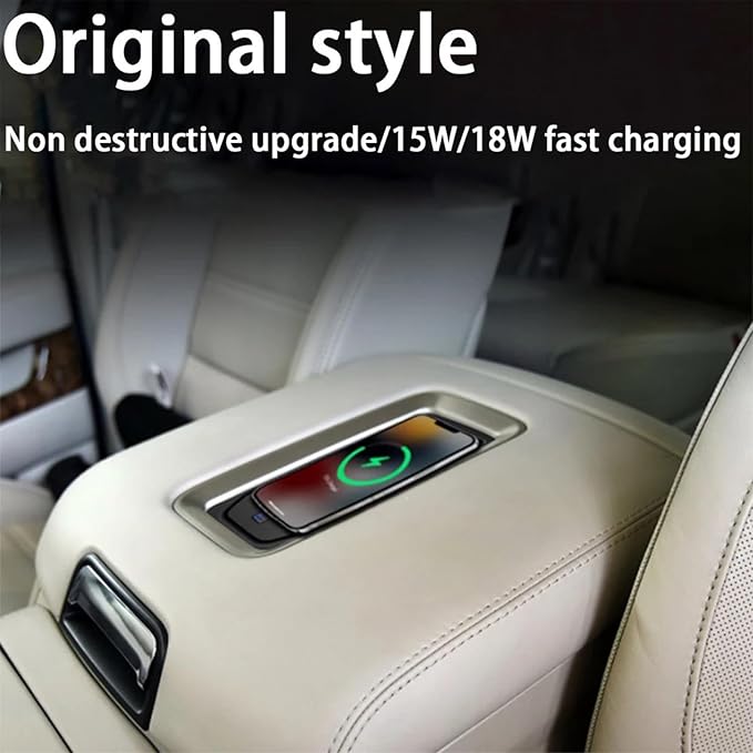 for GMC Yukon Chevrolet Tahoe Suburban 2014-2021 Wireless Charger QI Phone Fast Charging Panel Car Accessories