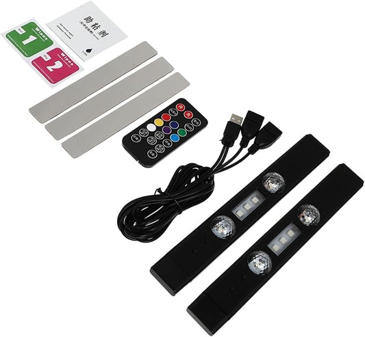 1Set Car Interior LED Atmosphere Lights Rechargeable Colorful Vehicle Foot Strip Lighting Kit for Ambient Decoration Multi Color Sound Control LED Lights