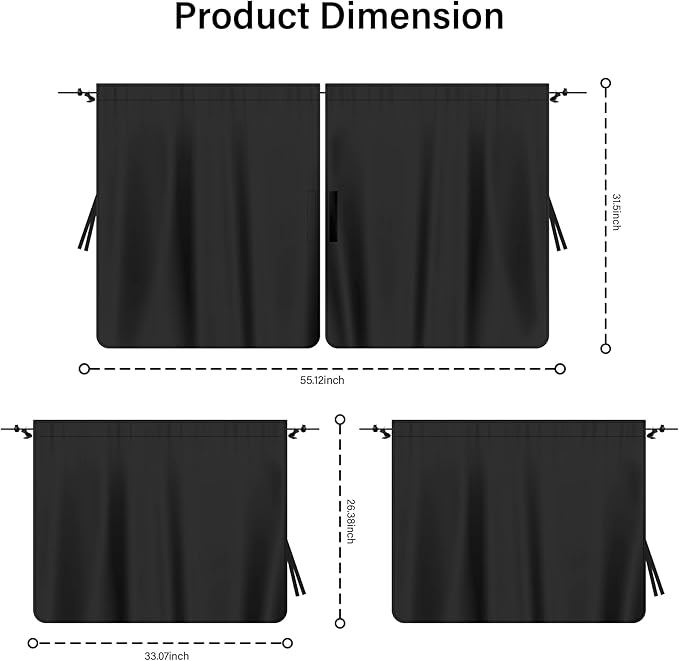 3PCS Car Window Shades,Car Privacy Window Cover for Rear Window & Partition,95% Strong Shading Car Sunshade for Baby,Universal CCar Accessories Interior Fits Sleeping Traveling Camping (3PCS)