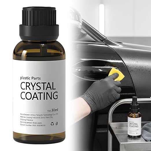 Crystal Coating for Car Plastic Parts - Plastic Trim Restorer to Restore Faded Surfaces - Long Lasting Shine, Easy Wipe-On for Dashboard, Door Panels & Exterior Trim (1)