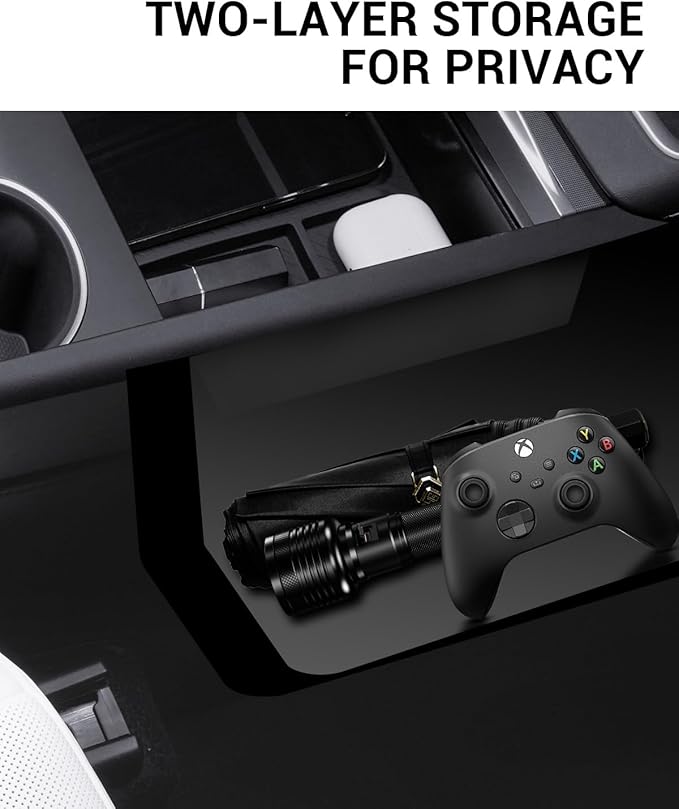 Motrobe 6PCS 2026 Center Console Organizer for Tesla Model Y Juniper (Only Premium & Performance 2025/2026) Cup Holder Armrest Storage Box Under Seat Storage Box Model Y Juniper Accessories