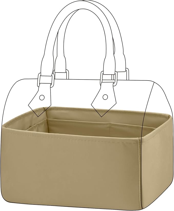 DGAZ Silk Purse Organizer Insert Fits LV Speedy 16/20/25/30/35/40/45 bags，Silky Smooth Bag Organizer，Luxury Handbag & Tote Shaper(S2 trench,SP25)
