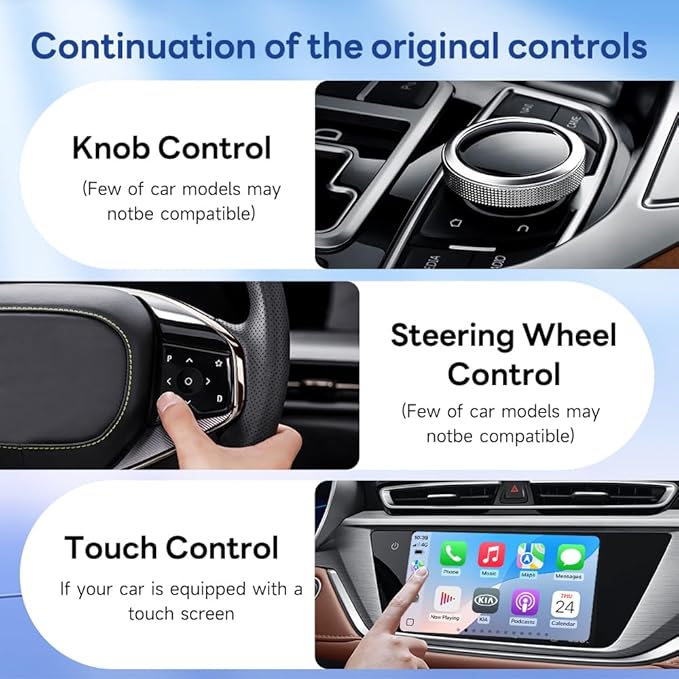 CarlinKit 5.0 Wireless CarPlay/Android Auto Adapter USB for Factory Wired Cars (Model Year: 2015 to 2026), Convert Wired Apple CarPlay & Android Auto to Wireless Dongle, Fit in-Dash Navigation