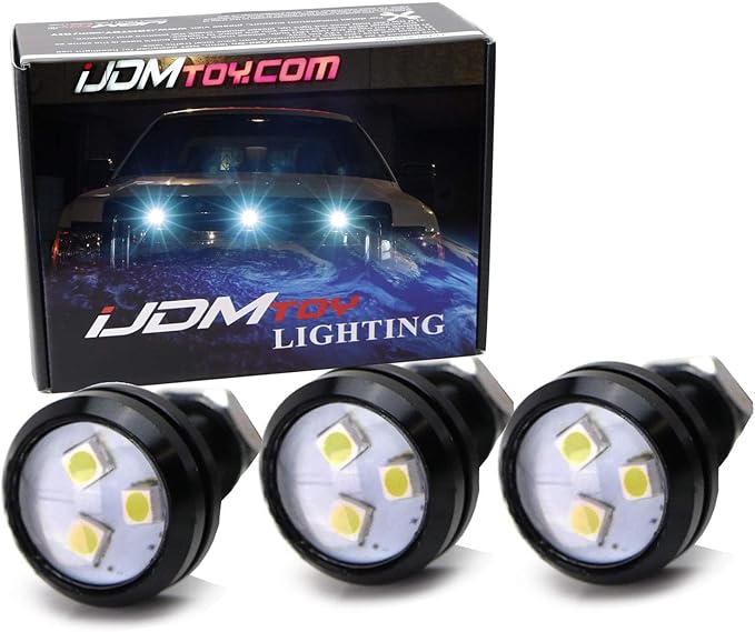 iJDMTOY 3pc Set Custom Retrofit 8000K Ice Blue Front Grille Mesh Mount LED Lighting Kit Compatible With Trucks SUVs