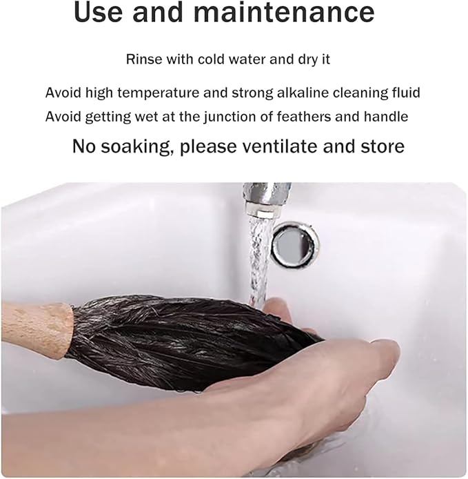 Ostrich Feather Duster for Cleaning-Furniture Dusters with Handle Ddzmz Hand Duster with Fluffy Natural Genuine Feather Reusable Household Duster, Gray and Brown(Length 16")
