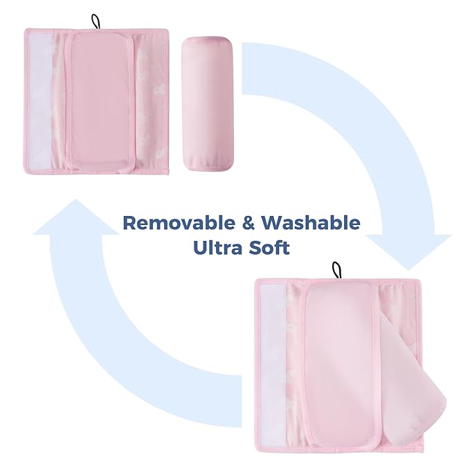 COOLBEBE Seat Belt Pillow for Kids, Extra Soft Toddler Travel Pillow for Car Seat, Universal Carseat Strap Cushion Pads for Childs Baby People Adults, Pink Unicorn