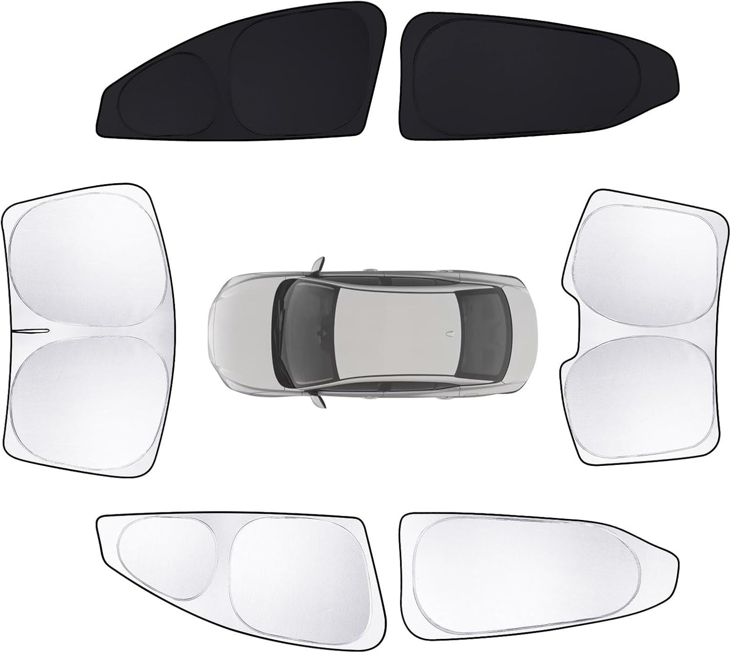 6pcs Car Window Shades for Nissan Sentra 2020-present Accessories,Windshield Side Rear Full Sunshade,Sun Visor UV Blocking, Privacy Protection and Blackout for Camping Outdoor