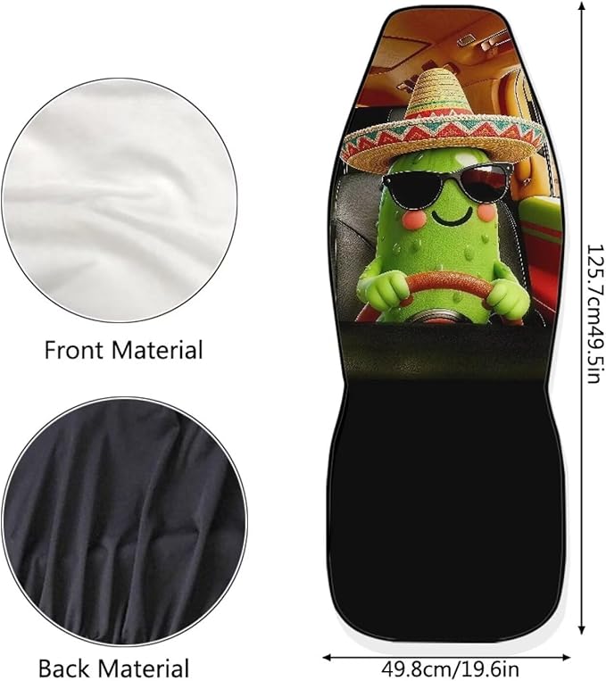 Cucumber Car Front Seat Covers 2 Pcs Funny Comfortable Car Seat Covers Front Seats Only Removable Automotive Accessories Universal Fit for Most Cars SUVs and Sedans