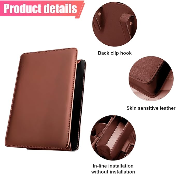 Car Trash Can, Leather Car Garbage Can with One Roll Trash Bag, Foldable Hanging Storage Container, Mini Trash Bin, Vehicle Garbage Organizer Holder for Door Side, Back Seat (Saddle Brown)