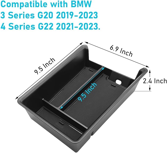 Jaronx Compatible with BMW Center Console Organizer for 3 Series G20 2019-2025/4 Series G22 i4 G26 2021-2025, for BMW 3' Organizer Tray 2019-2025, i4/4' Console Storage Box 2021-2025