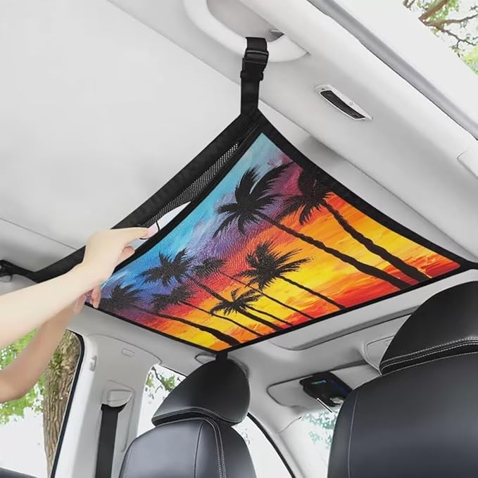 Sunset Tree Car Roof Storage Bag Car Storage Bag Organizer All Car Storage Organizers Vehicle Passenger Seat Organization and Storage for Travel