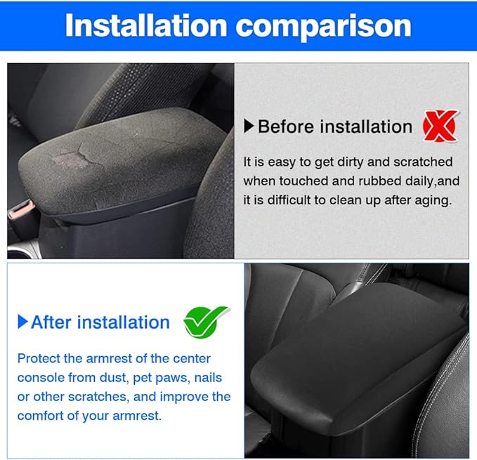 Autorder Center Console Armrest Cover for Toyota 4Runner 2010-2022 2023 2024 Accessories Armrest Pad Anti-Scratch Middle Console Pad Leather Center Console Protector