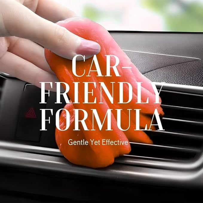 Ultimate Orange Car Cleaning Gel: Automotive Detailing Putty for Interior Care, Vent Cleaning, and Dust Removal Reusable Cleaning Slime for Car, Keyboard, and Camera, Car Travel Essentials