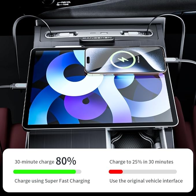 Car USB Hub Docking Station for Lexus ES 2023 2024 2025 ES350 ES300h ES250 Type-C Fast Charger Auto Interior Centre Console Accessories Cigarette Lighter Decoration Phone Wireless Charging Adapter