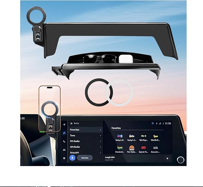 Car Phone Holder for Toyota Prius 2026 2025 2024 2023 (Only for 12.3-Inch Screen, Not for 8-Inch) 360° Rotation Magnetic Cell Phone Mount, Compatible with Magsafe, Does Not Affect Air Vent