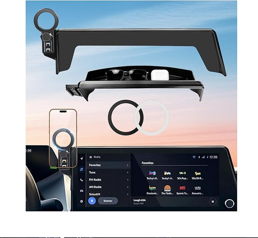 Car Phone Holder for Toyota Prius 2026 2025 2024 2023 (Only for 12.3-Inch Screen, Not for 8-Inch) 360° Rotation Magnetic Cell Phone Mount, Compatible with Magsafe, Does Not Affect Air Vent