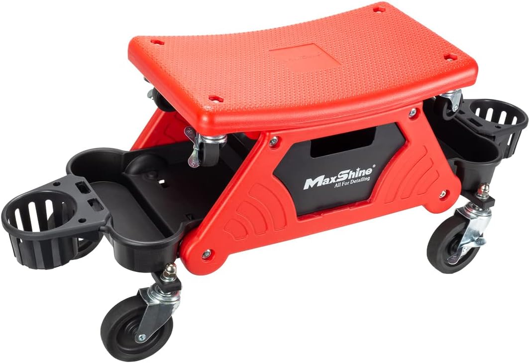 Maxshine Detailing Mini Creeper Without Cushion - Mobile Rolling Utility Creeper Seat for Mechanics & Detailers - Perfect for Car Cleaning, Buffering, Polishing, Ceramic Coating & Car Waxing