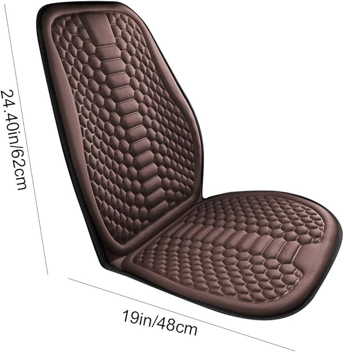 Car Seat Cushion Front Seat, Breathable Lumbar Support Car Seat Cushion for Long Sitting, Non-Slip Car Seat Pad (Coffee)