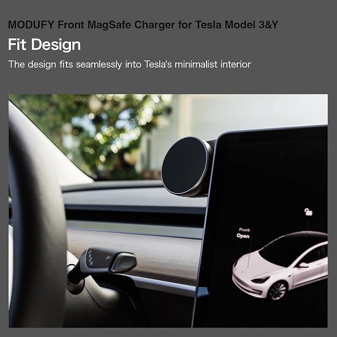 Front MagSafe Charger for Tesla Model 3 & Model Y Tesla Phone Holder Car Mount 15W Magnetic Fast Charging Wireless Left Handle