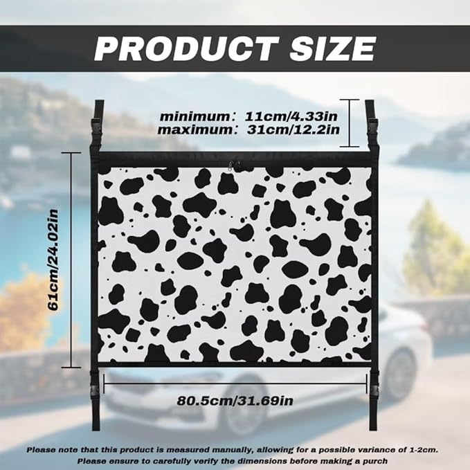 Car Roof Storage Bag Black Spot Print Multi-Purpose Seat Organizer Premium Car Seat Organizer Vehicle Passenger Seat Organization and Storage for Kids Adults Pets Items
