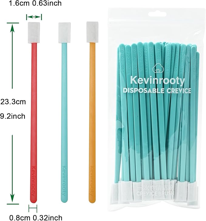 50PCS Disposable Crevice Cleaning Brush Kit, Disposable Toilet Brush, Window Sill, Keyboard, Car AC Cleaner (Blue)