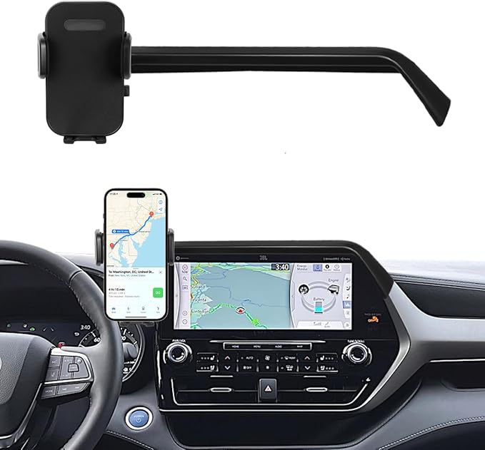 Car Phone Holder Fit for 2020-2025 Toyota Highlander Accessories Phone Mount 8-inch Screen Fixed Clip, Cell Phone Automobile Cradles Hands-Free 360 Degree Rotation Not Affect Air Vent