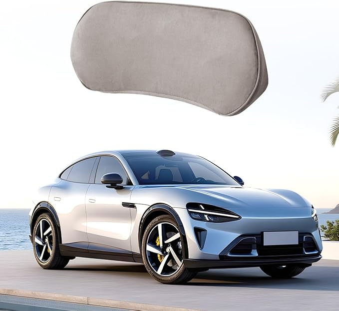 Car Lumbar Support Pillow, Memory Foam Vehicle Seat Lower Back Support Cushion for Back Pain Relief & Sciatica, Comfortable Auto Driver Seat Pad, Universal for Vehicles (Light Gray)