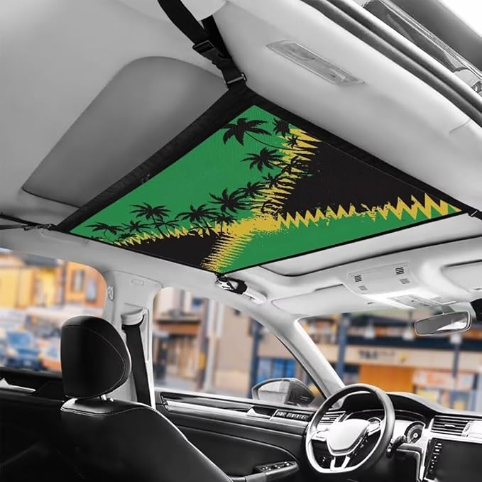 Jamaican Tree Car Roof Storage Bag Car Organizer for Car Seat Multi-Purpose Car Bag Storage Box Organizer Pouch Pocket Can Hold Mobile Phone, Wallet, Glasses