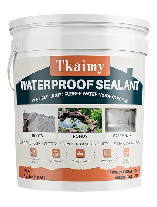 Transparent Waterproof Coating Agent, 5 Gallon, Invisible Waterproof Sealant Leak Repair, Indoor & Outdoor Roof, Shower, Wall, Kitchen, Skylight, Clear Water Proof Sealant