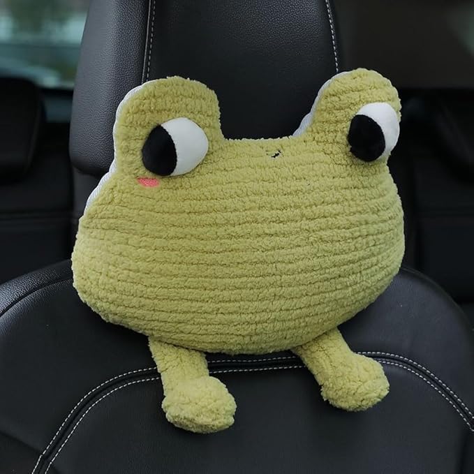 Frog Shaped Car Headrest Pillow Neck Rest Driver Seat Cushion 1 PCS- Neck Pillow