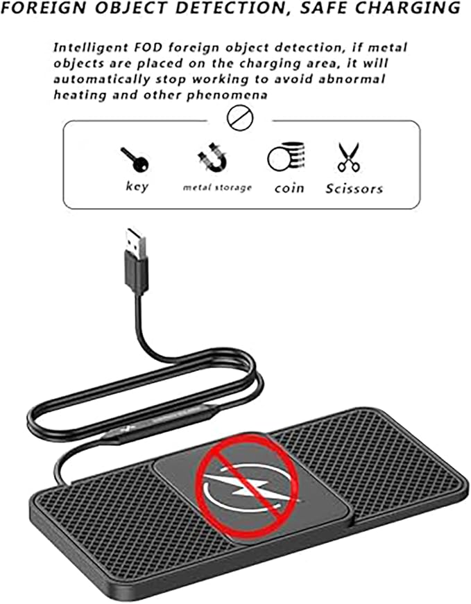 Wireless Car Charger Pad for Range Rover Sport (L320) 2010-2013,20W Fast Wireless Phone Charger Cell Phone Cordless Charging mat,Non-Slip Phone Charging,30cm Cable USB