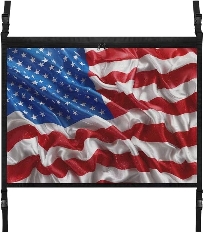 Car Roof Storage Bag USA Flag Print Auto Seat Storage Hanging Bag Multi-Purpose Car Bag Storage Box Organizer Pouch Pocket One-Size-Fits Tidy Pouch Pocket Storage for Small Items