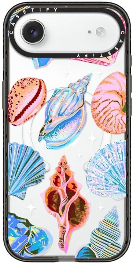CASETiFY Impact iPhone Air Case [Slim/Compatible with Magsafe / 8.2 ft. 4X Military Grade Drop Protection] - Seashell - Clear Black