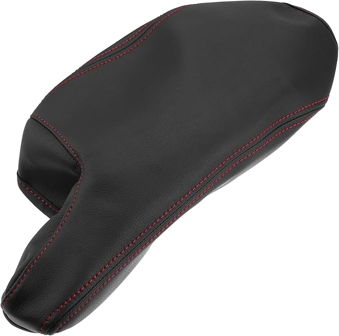 X AUTOHAUX Car Center Console Armrest Cover for Mazda 3 2014-2016 Faux Leather Interior Arm Rest Cover Elbow Cushion Pad Black Red Stitches