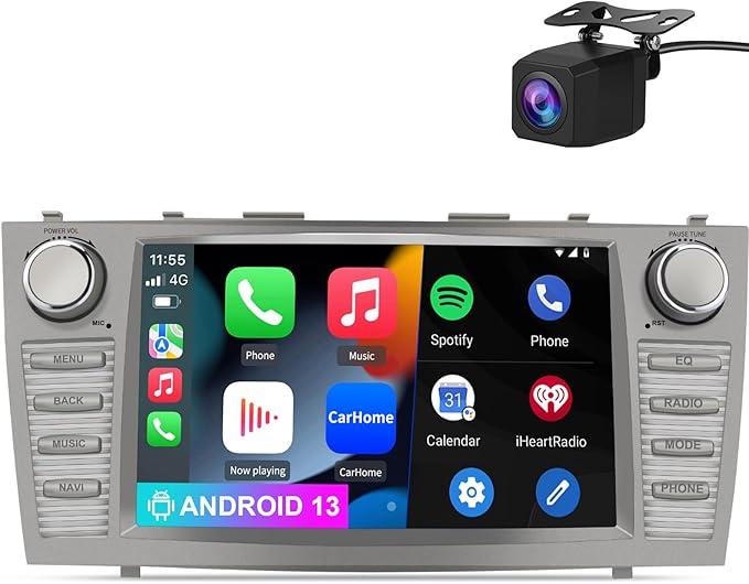 Car Radio Andriod 13 for Toyota Camry 2007-2011, 9 inch Touch Screen 2GB+32GB Head Unit with Wireless CarPlay Android auto Bluetooth WiFi SWC GPS Reverse Camera